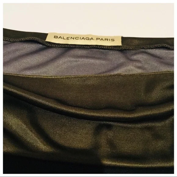 BALENCIAGA SATIN-TRIMMED MIDI DRESS